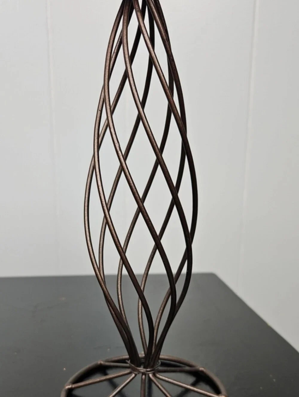 Pair of Pillar Twisted Wire Metal Candle Holders
